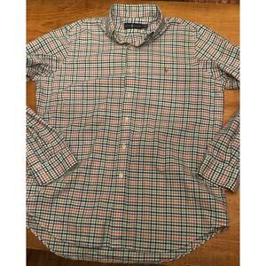 Ralph Lauren Shirt Mens Size Large Multi-Color Plaid Long Sleeve Shirt Polo